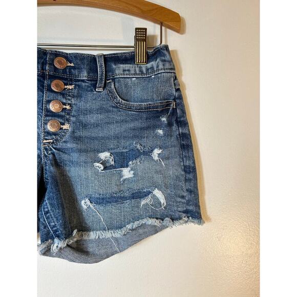 ABERCROMBIE KIDS Girl’s Mid-Rise Pull On Distressed Jean Shorts / Size: 11-12 - Picture 5 of 9
